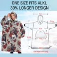 thumbnail image 4 of Oversized Wearable Blanket Hoodie,Halloween Skulls Ravens and Roses Sherpa Blanket Hoodie with Super Pockets,Super Warm Fuzzy Pullover for Women & Men, 4 of 6