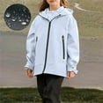 thumbnail image 2 of Favoffer Big Kids Lightweight Waterproof Hooded Zip-Up Jacket Boys Girls Long Sleeve Coat Outdoor Casual Winter Outerwear for Daily Sports Hiking 3-15Y, 2 of 8