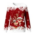 thumbnail image 4 of Zylarhe Girls Hoodies & Sweatshirts Cartoon Deer Head Crew Neck Long Sleeve Christmas Sweatshirt for Girls 2 to 14 Years Outdoor 5-6 Years Red, 4 of 4