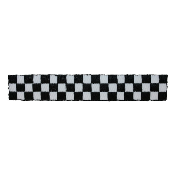 Id 1454 Checkered Flag Strip Patch Racing Finish Embroidered Iron On