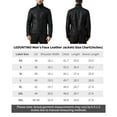 thumbnail image 7 of LEDUNTINO Men's Stand Collar Winter PU Faux Leather Fleece Lined Zip-Up Motorcycle Bomber Jacket Slim Fit Biker Coat, 7 of 7