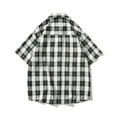 thumbnail image 4 of WREESH Men's Button Down Shirts Classic Plaid Short Sleeve with Turn-Down Collar and Pockets for Everyday Casual Wear Green, 4 of 4