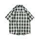 thumbnail image 2 of Mens Manga Corta Botón Abajo Camisas Cuadrado Gira-Abajo Cuello Casual Blusa, Camisas de Hombre Casual, 2 of 3