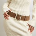 thumbnail image 3 of Previn Women's Autumn Adjustable Belts All Seasons Belt For Dress Metal Buckle Chunky Metal Buckle 2025 Belt Khaki X-Small-Large, 3 of 5