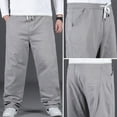 thumbnail image 4 of Mens Pants Casual Big And Tall 2026 High Elastic Waist Drawstring Stretch Straight Leg Loose Fit Trousers with Pockets, 4 of 4
