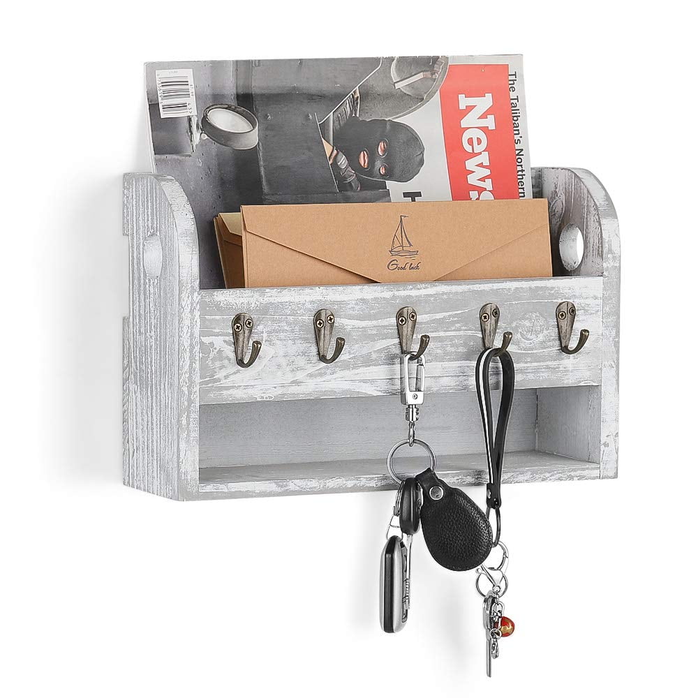 mail and key holder for wall