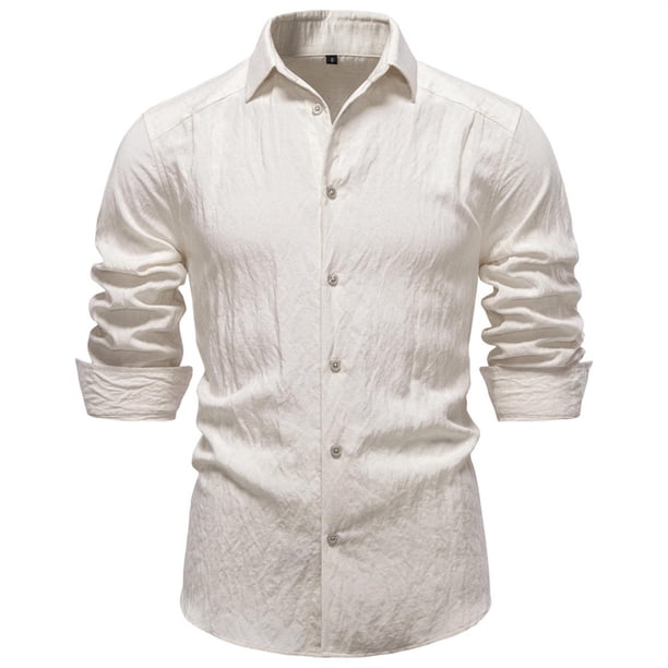 100 cotton dress shirts for men Shop Brand M White 100% Shirt Chest pocket Men Dress Shirts AXXESS Turkey