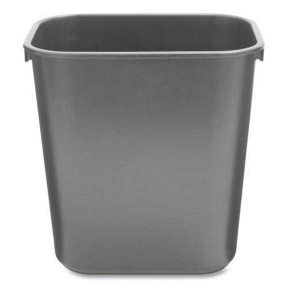 Rubbermaid Commercial Deskside Plastic Wastebasket, 3.5 gal, Plastic, Black, Each