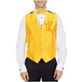 thumbnail image 1 of Men's Solid Dress Vest Bow Tie Gold for Tuxedo and Suit, 1 of 1