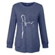 thumbnail image 4 of Camisas Para Mujer Moda Cuello Redondo Camiseta de Manga Larga Otoño Impresión Blusa Tops Sudadera Odeerbi ODB127744, 4 of 4