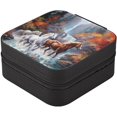 thumbnail image 2 of Coolnut Running Horses Travel Jewelry Case,Portable Small Jewelry Box, Necklace Earrings Travel Jewelry PU Leather Box,Christmas Gift for Women Girl Women Gifts, 2 of 7