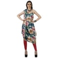 thumbnail image 1 of Moomaya Robe Kurti Sans Manches à une Épaule Imprimée pour Femmes, Vêtement de Créateur Boho pour Fête, 1 of 7