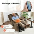 thumbnail image 5 of MCombo Power Lift Recliner Chair Sofa with Massage and Heat for Elderly People, Extended Footrest, Hand Remote Control, Lumbar Pillow, Cup Holders, USB Ports, Fabric 7529 (Medium, Brown), 5 of 8