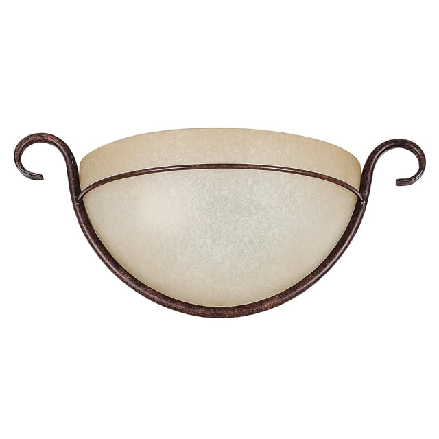 Sunset Lighting F2470-62 Wall Sconce Rubbed Bronze Finish Alpine Glass