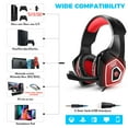 thumbnail image 3 of UHM Gaming Headset Wired for PS5 Xbox PC PS4 Switch/Over Ear Gaming Headphones With Surround Sound Mic,LED Light,Soft Memory Earmuffs,3.5MM for Xbox Red, 3 of 11