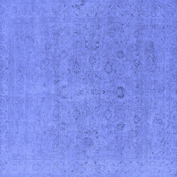 Ahgly Company Indoor Square Oriental Blue Industrial Area Rugs, 4' Square