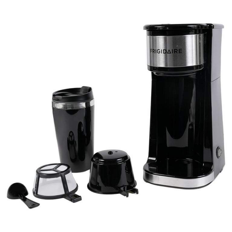 Frigidaire Stainless Steel Single Cup Coffee Maker, New - Black