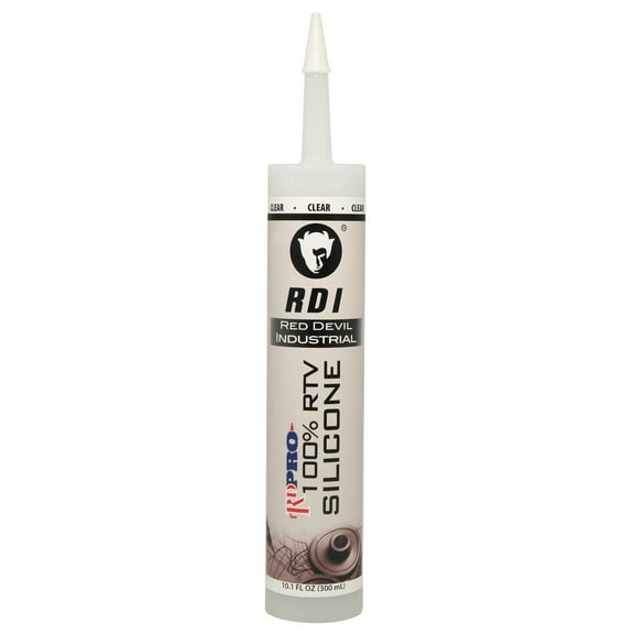Red Devil 08260I RD PRO Industrial Grade RTV 100% Silicone Weather-Resistant Sealant, 10.1 oz. Tube, Clear, 12-Pack