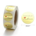 thumbnail image 2 of 1Roll DIY Scrapbook Decorative Adhesive Tapes Flat Round with Word Handmade with Love Gold 25mm about 500pcs/roll, 2 of 5