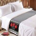 thumbnail image 4 of Bed Runner Scarf for Twin Size Bed, Merry Christmas Beds Scarf Throws for Foot of Bedding, Red Xmas Balls Snowflake Black Plaid Decorative Beds Runners for Bedroom Guestroom, 71"x20", 4 of 8