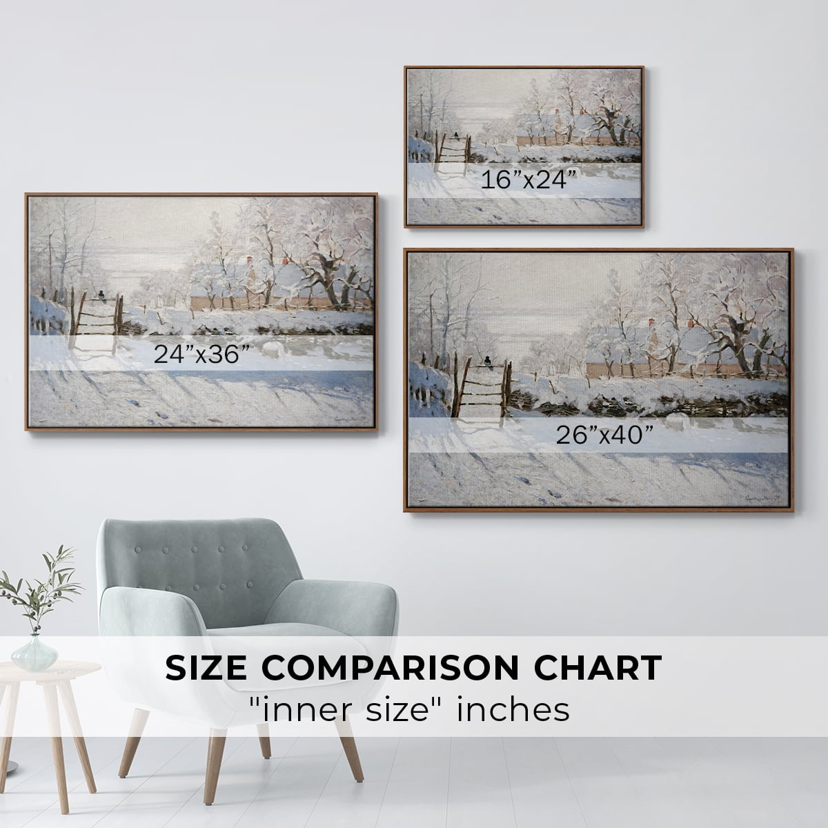Vintage Landscape-CCLXXXIX By Wexford Home Framed in Walnut Wood Gallery Wrapped Canvas 27 in. x 41 in.