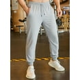 thumbnail image 6 of Men's commuting solid color casual drawstring waist sweatpants, casual and comfortable solid color soft texture pocket design pants, suitable for all seasons, men's daily casual trousers, 6 of 8