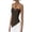 Brown, variant on Women's Halter Neck Sleeveless Tank Top Sleeveless Elegant Ring Detail Slimming Stretchy Solid Asymmetrical Hem Casual Pullover Blouse for Party and Date Night Olive Green M