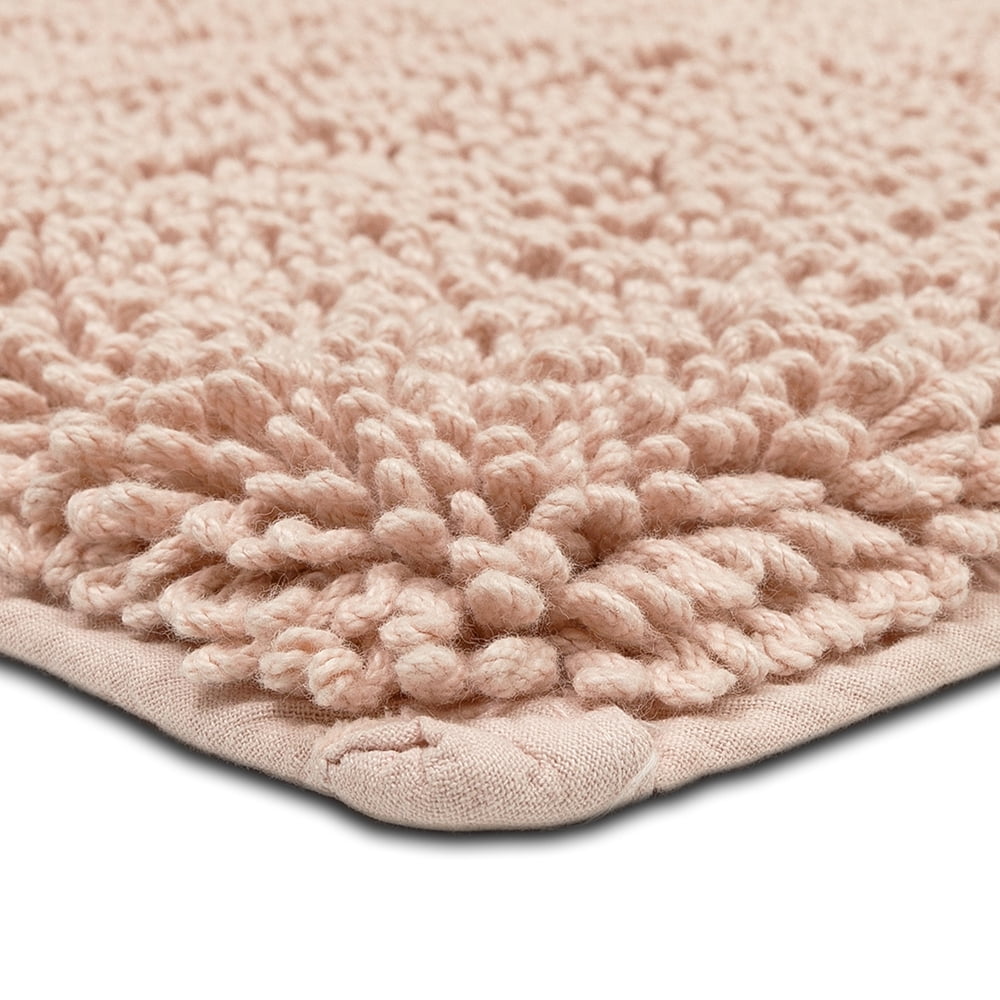 Mohawk Home Classic Cotton Plush Stain/Fade Resistant Non-Slip Washable Bath Mat, Blush, 1' 5" X 2'