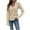Beige, variant on Women's Lightweight V-neck Sweater Regular Fit Long Sleeve Blouse Solid Color Side-button Knitted Tops