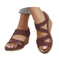 thumbnail image 3 of WILLBEST Sandalias Con Plataforma De Mujer Sandalias De Cuña De Cuero De Moda De Verano Para Mujer Zapatos Cómodos, 3 of 9