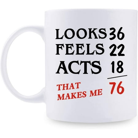 

76th Birthday Gifts for Women - 1945 Birthday Gifts for Women Funny Coffee Mug 76 Year Old Birthday Gifts for Mom Wife Friend Aunt Sister Cousin Coworker Her - 11oz