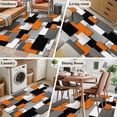 thumbnail image 5 of Kitchen Mats for Floor 3x5 Ft, Burnt Orange Black Geometric Non Slip Area Rugs for Kitchen Bedroom Entryway, Modern Abstract Art Block Washable Carpet Runner Rug Floor Mats for Bedroom Home Decor, 5 of 8