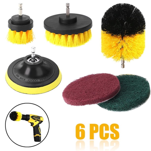 Juego De 6 Uds De Cepillos Para Taladro Eléctrico, Estropajo Eléctrico, Kit De Cepillo De Limpieza Y Pulido, Accesorios Para Taladro Eléctrico Vogacara TO004385-00
