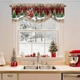 thumbnail image 2 of Christmas Tie Up Valances Curtain, Reindeer Sled Cottage Trees Plants Snowflakes Red Adjustable Rod Pocket Short Window Treatment Tie Up Curtains Valances for Kitchen Living Room Bathroom 42x18 In, 2 of 9