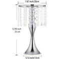 thumbnail image 4 of LANLONG 13" Tall Metal Flower Stand for Wedding Centerpieces Set of 2 Silver Flower Stands Vases with Acrylic Crystal Wedding Decorations Home Decor Tabletop, 4 of 5