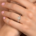 thumbnail image 4 of Gem Stone King 10K Two Tone Gold Peach Morganite and Lab Grown Diamond Engagement Ring for Women | 1.35 Cttw | Round 7MM | Gemstone October Birthstone | Size 8, 4 of 6