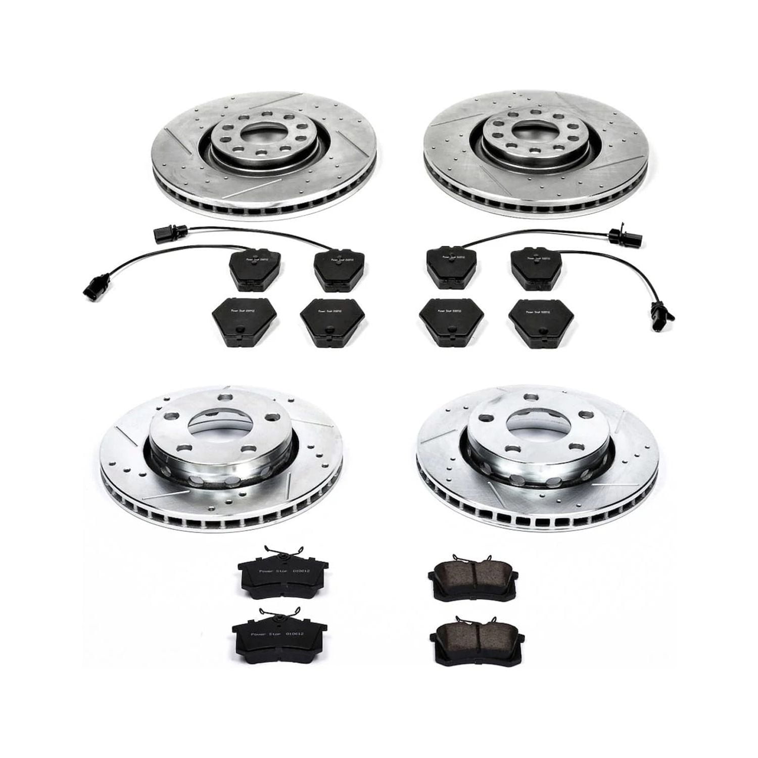 PowerStop Front and Rear Z23 Evolution Sport Carbon-Fiber Ceramic Brake Pad and Drilled & Slotted Rotor Kit Fits: AUDI Select Models K888