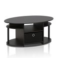 thumbnail image 1 of Furinno JAYA Table Basse Ovale au Design Simple avec Bac, Noyer, 1 of 5