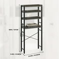 thumbnail image 4 of Over The Toilet Storage Rack, 4 Tier Wooden Bathroom Organizer with 4 Hooks, Freestanding Space Saver Bathroom Shelves for Laundry, Gray, 4 of 6