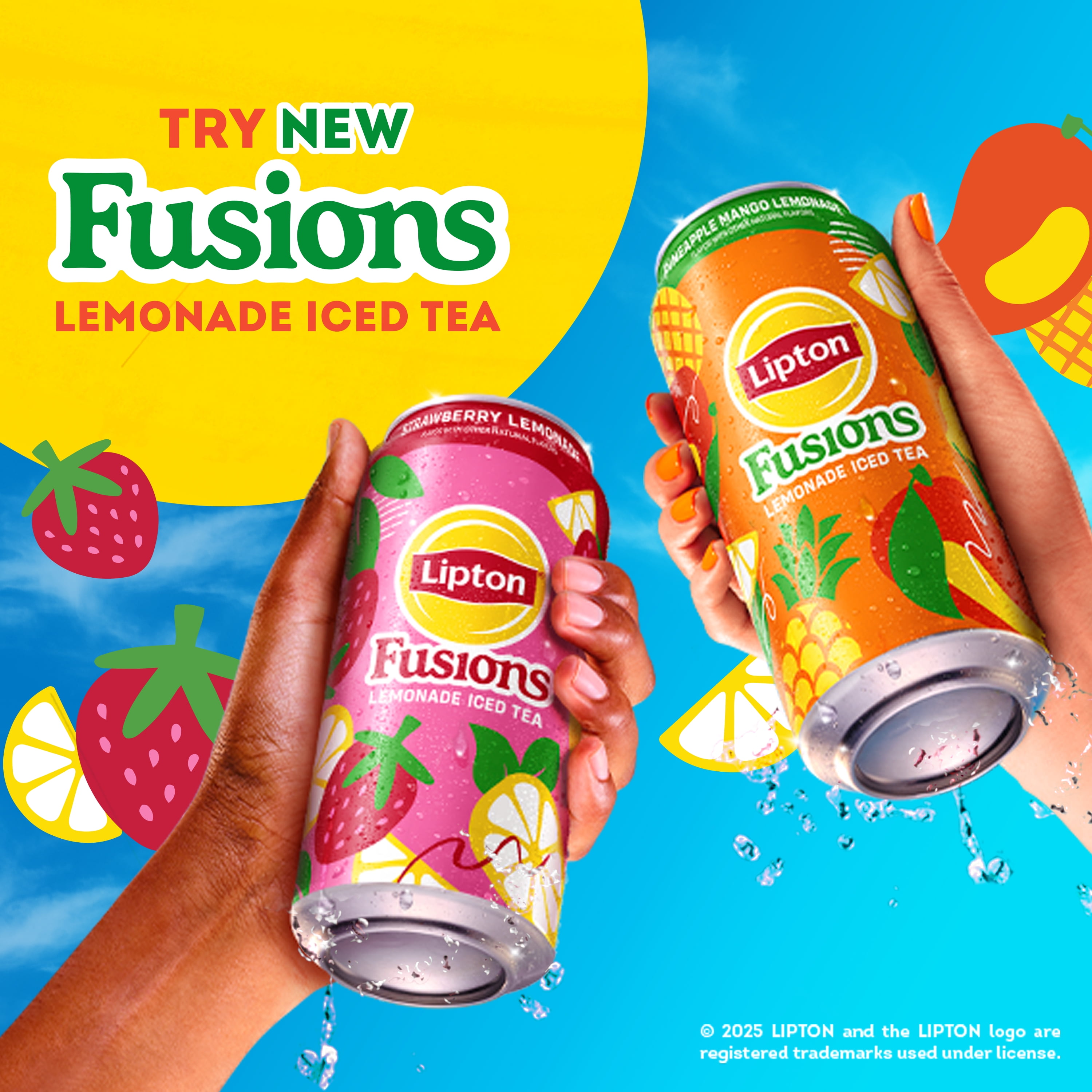 Lipton Fusions Iced Tea Strawberry Lemonade 16 fl oz Can