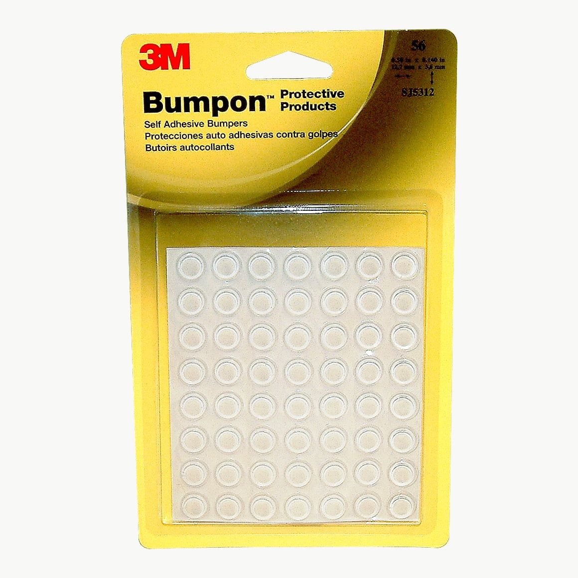3M Bumpon Rubber Bumper/Spacer Pad - Square, 0.81 in Width x