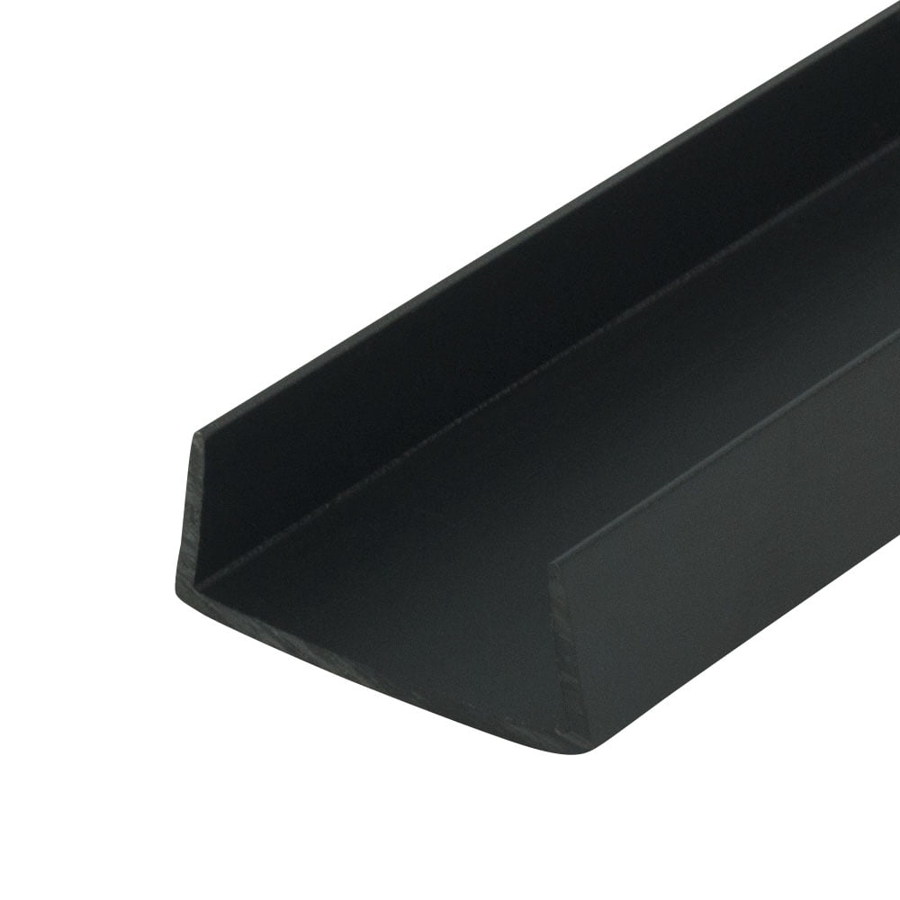Outwater Plastics Black 11/4" Styrene Plastic UChannel/CChannel 72