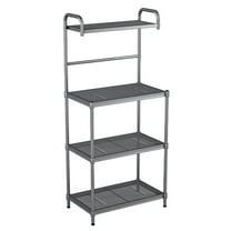 Spaco 4-Tier Baker’s Rack Stand Shelves Kitchen Storage Rack Organizer, Bakers Rack Kitchen Storage Shelf, Gray