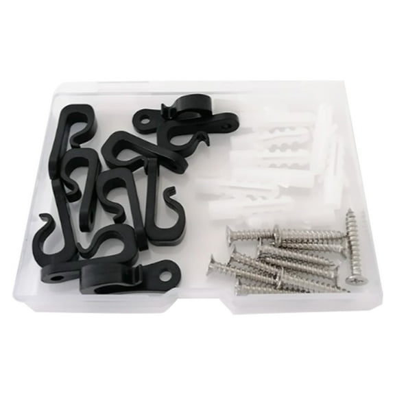 LYINGF 10-Pack Outdoor Light Hanger Hooks with Screw Base - Heavy-Duty Christmas Light Clips for String Lights, LED Wires, and Patio Decor, Secure Wall and Gutter Hooks for Holiday Displays