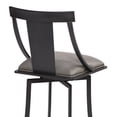 thumbnail image 4 of 26 Inches Leatherette Counter Stool with Fiddle Back, Gray - Saltoro Sherpi, 4 of 5