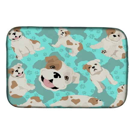

Piebald English Bulldog Dish Drying Mat 14 in x 21 in