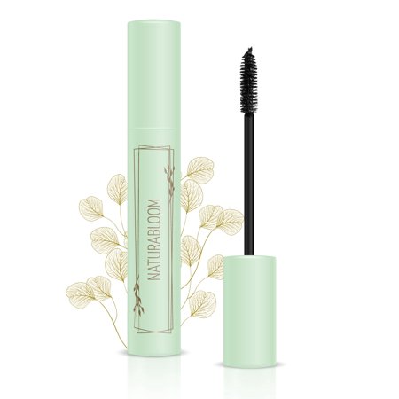 NATURABLOOM Natural Vegan Black Mascara With Jojoba - Extra and Length For Stunning Lashes - Hypoallergenic, Smudge-proof & Long-lasting mascara - Organic, Cruelty-Free - Made in Italy 9.5ml C57