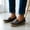 Black, variant on Women Casual Slip On Flats Loafers, Soft Cushioned Sole Comfort Footwear For Walking Shopping Office Daily Outfits Orange 8.5