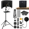 thumbnail image 2 of Dmsky Microphone Isolation Shield With Pop Filter & Tripod Stand, Foldable Mic Shield With Triple Sound Insulation, High Density Mic Sound Shield For Recording Studio, Podcasts, Singing, Broadcasting, 2 of 4