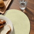thumbnail image 3 of Yellow Striped Round Placemats Set of 6 for Dinning Tables,Heat-proof Braided Table Mats 13 Inch,Modern Simple Farmhouse Beige Vintage Washable Place Mat for Kitchen Restaurant Party Table Decor, 3 of 9